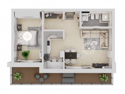 Apartament 2 camere de vanzare in Tomis Nord - Madrid Park